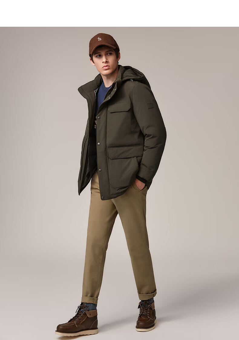 HAZZYS Men's Winter PHIZ Series Multi-Pocket [Three-Proof] Loose Down Jacket ASFZU0CDI02 15